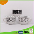 14oz Beautiful Flowrer Handpainted Ceramic Soup Mug,High Quality Ceramic Soup Mug